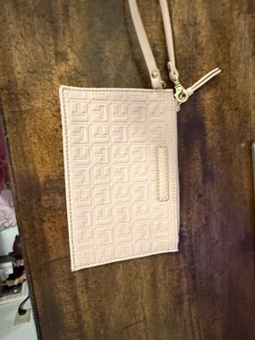 Tommy Hilfiger Pale Pink Embossed Wristlet Clutch